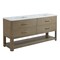 James Martin Vanities Lucian 72in Double Vanity, Carbon Oak w/ 3 CM White Zeus Quartz Top D704-V72-PBO-3WZ - alternate 4